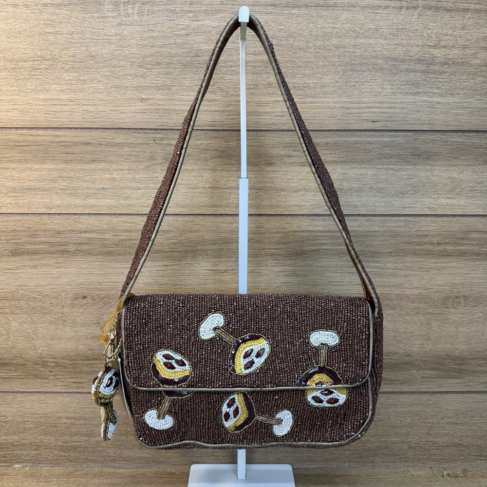 TikTok Viral Beaded Espresso Martini Shoulder Bag Handmade In India NWT